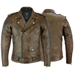 Motorradjacke BLD418J Motorradjacke Rockerjacke Chopper Lederjacke Brando Retro vintag