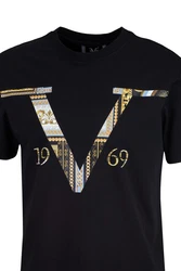 19V69 ITALIA T-Shirt RAFAEL BAROQUE LOGO Grün/Gold/Orange/Rot/Dunkelblau