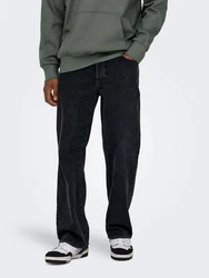 ONLY & SONS Regular-Fit Jeans Moderne Loose Fit Jeans mit klassischem Style und Komfort (8359) Schwarz