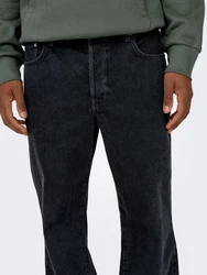 ONLY & SONS Regular-Fit Jeans Moderne Loose Fit Jeans mit klassischem Style und Komfort (8359) Schwarz