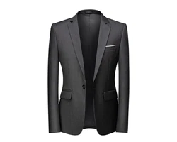 Allthemen Anzug Set Slim Fit ein Knopf Anzug für Hochzeit und Business Dunkelgrau/Grau/Dunkelblau