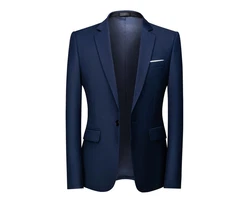 Allthemen Anzug Set Slim Fit ein Knopf Anzug für Hochzeit und Business Dunkelblau