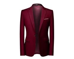 Allthemen Anzug Set Slim Fit ein Knopf Anzug für Hochzeit und Business Dunkelrot/Bordeaux/Rot