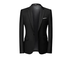 Allthemen Anzug Set Slim Fit ein Knopf Anzug für Hochzeit und Business Schwarz/Dunkelgrau