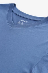 Next T-Shirt Essential V-Ausschnitt Blau/Dunkelblau