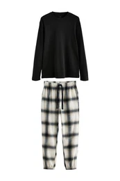 Pyjama Strukturierter Schlafanzug mit langem Arm (2 tlg)