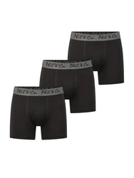 Phil & Co. Retro Pants Jersey Core Unterhose enger Schnitt 5-Piece-Cut Schwarz/Dunkelgrau/Grau