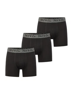 Phil & Co. Retro Pants Jersey Core Unterhose enger Schnitt 5-Piece-Cut Schwarz/Dunkelgrau/Grau