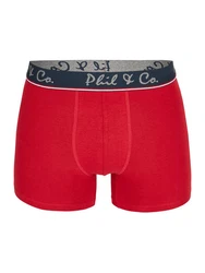 Phil & Co. Retro Pants Jersey Core Unterhose enger Schnitt 5-Piece-Cut Dunkelblau/Blau/Rot
