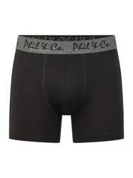 Phil & Co. Retro Pants Jersey Core Unterhose enger Schnitt 5-Piece-Cut Schwarz/Grau/Dunkelgrau