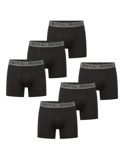 Phil & Co. Retro Pants Jersey Core Unterhose enger Schnitt 5-Piece-Cut Schwarz/Grau/Dunkelgrau