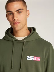 Tommy Jeans Sweatshirt TJM REG ENTRY GRAPHIC HOODIE EXT mit Logo Dunkelgrün/Grün