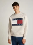 Tommy Jeans Sweatshirt TJM MELANGE FLAG CREW Hellblau/Khaki/Weiß/Grün