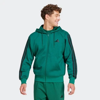 adidas Sportswear Sweatshirt 3S FL FZ HD Grün/Dunkelgrün/Türkis