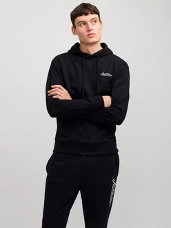 JACK & JONES Sweatshirt 'JJBEAU' Schwarz/Hellblau JACK & JONES Sweatshirt 'JJBEAU' Schwarz/Hellblau