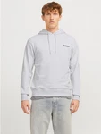 JACK & JONES Sweatshirt 'JJBEAU' Hellgrau/Grau/Silber