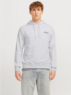 JACK & JONES Sweatshirt 'JJBEAU' Hellgrau/Grau/Silber JACK & JONES Sweatshirt 'JJBEAU' Hellgrau/Grau/Silber