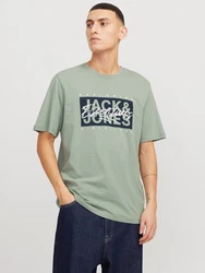 JACK & JONES T-Shirt 'JJColton' Dunkelgrün/Grün