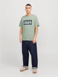 JACK & JONES T-Shirt 'JJColton' Dunkelgrün/Grün