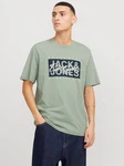 JACK & JONES T-Shirt 'JJColton' Dunkelgrün/Grün