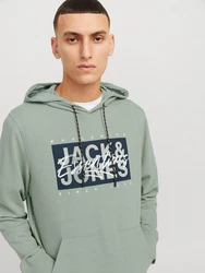Jack & Jones Sweatshirt JJCOLTON Dunkelgrün/Grün/Hellgrün