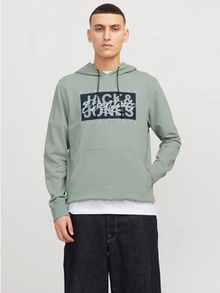 Jack & Jones Sweatshirt JJCOLTON Dunkelgrün/Grün/Hellgrün