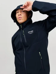 JACK & JONES Jacke 'JJTheo' nachtblau/weiß