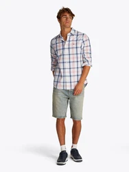 Tommy Jeans Langarmhemd TJM REG POPLIN CHECK SHIRT Hellblau/Rot