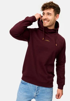 Indicode Kapuzenpullover INVir Dunkelrot/Bordeaux