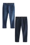 Next Slim-fit Jeans (2-tlg) Dunkelblau/Blau