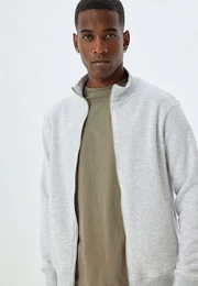 Sweatshirt Stehkragen-Vollreiverschluss Regular
