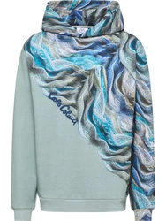 CARLO COLUCCI Hoodie Draicchio Grau/Türkis/Blau