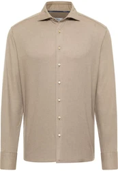Eterna Langarmhemd MODERN FIT EASY IRON Beige/Khaki/Braun