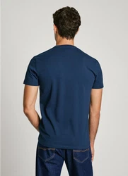 Pepe Jeans T-Shirt mit Markenprint marine/wei