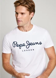 Pepe Jeans T-Shirt mit Markenprint Grün/Grau/Beige/Weiß