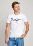 Pepe Jeans T-Shirt mit Markenprint Grün/Grau/Beige/Weiß