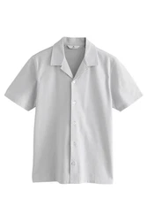 Next Poloshirt Strukturiertes Jerseyhemd Slim Fit Grau/Weiß/Silber/Hellgrau