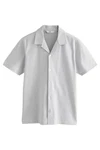 Next Poloshirt Strukturiertes Jerseyhemd Slim Fit Grau/Weiß/Silber/Hellgrau