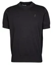 KARL LAGERFELD Strickpullover mit kurzen Ärmeln Dunkelgrau/Schwarz/Dunkelblau