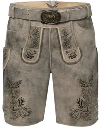 Trachtenlederhose Kurze Lederhose mit Grtel