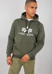 Alpha Industries Kapuzenpullover Basic Hoodie Herren Dunkelgrün/Hellgrau/Grün