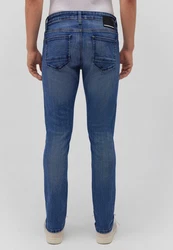 Mavi Skinny-Fit-Jeans JAKE Slim Jeans Blau/Weiß/Creme