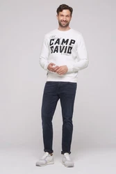 CAMP DAVID Sweater Creme/Weiß/Grau/Rot
