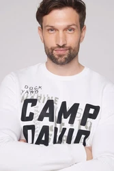 CAMP DAVID Sweater Creme/Weiß/Grau/Rot