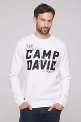 CAMP DAVID Sweater Creme/Weiß/Grau/Rot