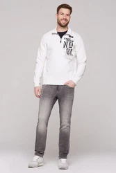 CAMP DAVID Sweater Weiß/Dunkelblau/Creme/Rot/Grau