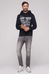 CAMP DAVID Kapuzensweatshirt Dunkelblau/Gelb