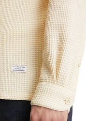 Marc O'Polo Langarmhemd Waffelstruktur Gelb/Orange/Beige/Hellblau/Creme/Weiß