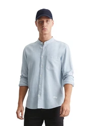 Marc O'Polo DENIM Langarmhemd Bio-Baumwoll-Twill Hellblau/Blau/Grau