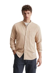 Marc O'Polo DENIM Langarmhemd Bio-Baumwoll-Twill Khaki/Braun/Beige